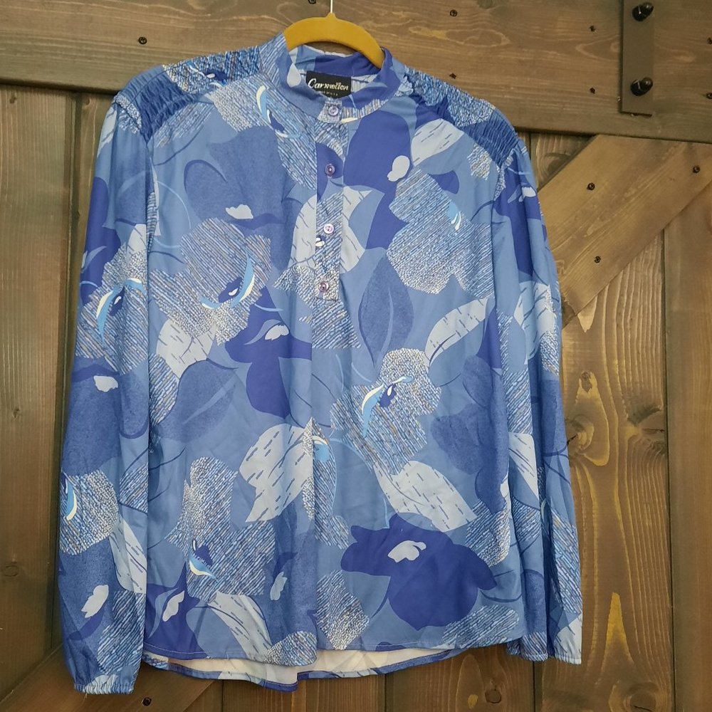 Vintage Carmelton USA WOMENS BLUE BLOUSE M